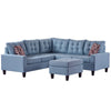 Modern Enticing Fabric Sectional Sofa With Ottoman - Lixra