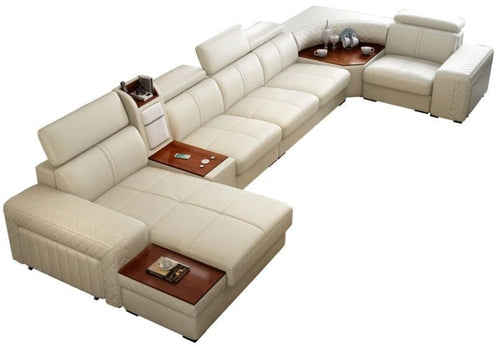 Staggering Modern U-shaped Leather Sectional Sofa - Lixra