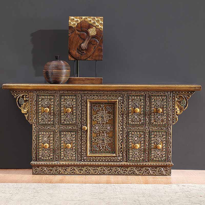 Beautifully Crafted Antique Style Wooden Aesthetic TV Stand - Lixra