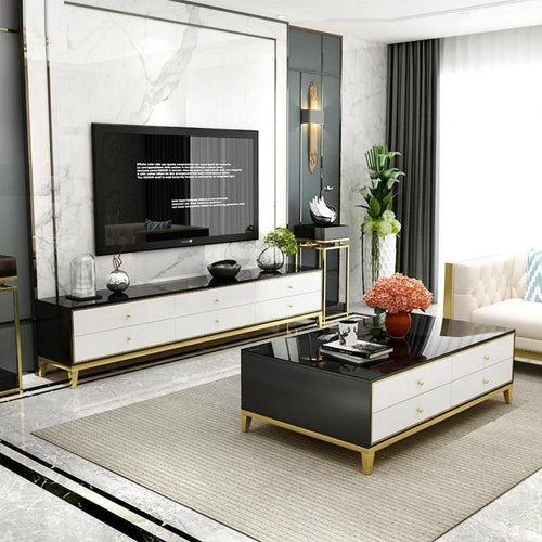 Modern Aesthetic Designed Light Luxury Wooden Coffee Table and TV Stand - Lixra