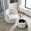 Contemporary Design Trendy Look Fabric Accent Chair with Ottoman / Lixra