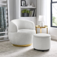 Trendy Fabric Accent Chair with Ottoman / Lixra