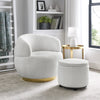 Contemporary Design Trendy Look Fabric Accent Chair with Ottoman / Lixra