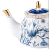 Gleamy White and Blue Floral Porcelain Tea-Pot Set / Lixra