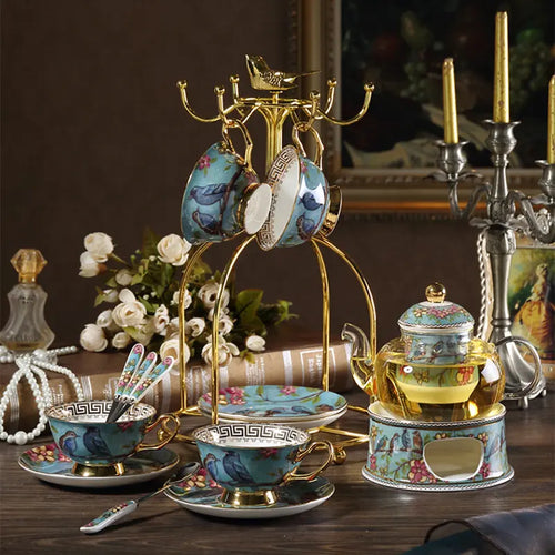 Extravagant Ceramic Blue Tea Set / Lixra