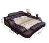 Button-Tufted Design Sumptuous Leather Massager Bed- Lixra
