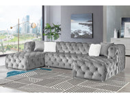 Contemporary Look Exotic Design Velvet Fabric Modular Sectional Sofa / Lixra