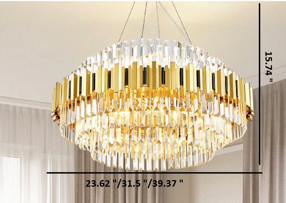 Stylish Golden Chandelier For Living Room - Lixra