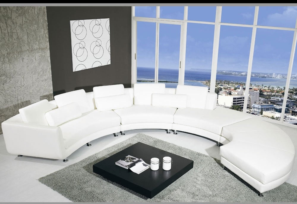 Modern Round Leather Sectional Sofa / Lixra
