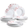 Porcelain Dinnerware Set Decorated With Pink Floral Design-Lixra