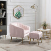 Trendy Look Velvet Accent Chair with Ottoman / Lixra