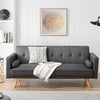 Mid-Century Convertible Tufted Fabric Sofa / Lixra