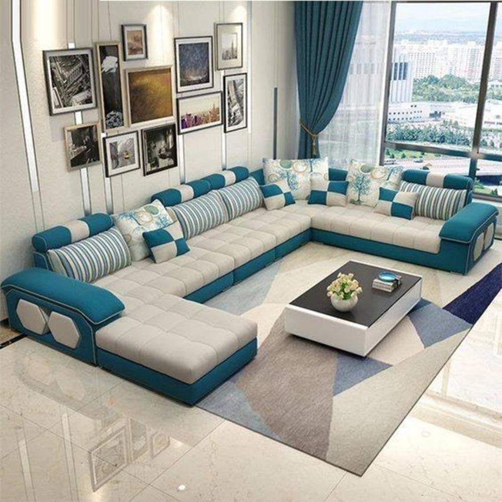 Splendid Futuristic Designed Fabric Sectional Sofa Set - Lixra