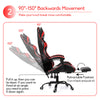 Wcg Computer Gaming Chair PVC Household Ergonomic Office Chair 150°lying Lift and Swivel Function Adjustable Footrest Armchair