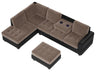 Modern L-Shaped Convertible Fabric Sectional Sofa With Ottoman And Two Cup Holders - Lixra