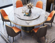 Lavish Round Marble Dining Table Set / Lixra