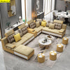 Modern Lavish U-shaped Yellow Fabric Sectional Sofa - Lixra
