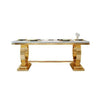 Western Fusion Style Rectangular Shaped Marble Top Dining Table Set - Lixra