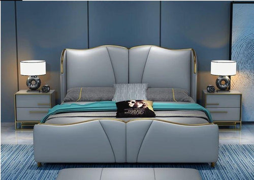 Modern Designed Classic Look Leather Bed - Lixra