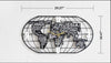3D Abstract Metallic Finish World Map Designed Wall Watch - Lixra