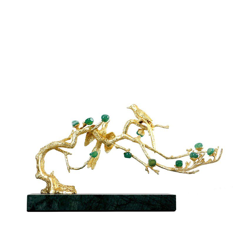 Golden Finish Elegant Design Marble Base Showpiece / Lixra