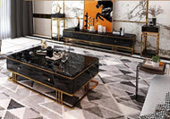Modern Minimalistic Designed Marble Top TV Stand With Coffee Table - Lixra