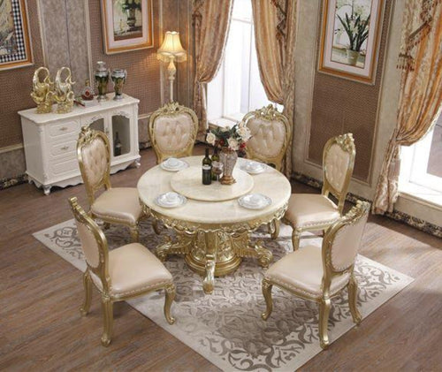 European Brusten Marble Dining Table Set / Lixra