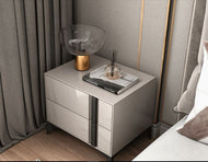 Set Of 2 Glossy Finish Bedside Night Stand / Lixra