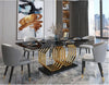 Modern Urban Style Glossy Finish Marble Top Dining Table Set - Lixra