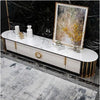 Rustic Finish Light Luxury Marble Top Modern TV Stand - Lixra