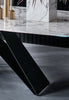 V-Shaped Base Minimalistic Style Sleek Designed Marble Top Dining Table - Lixra