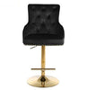Set Of 3 Golden Finish Cozy Velvet High Raised Swivel Chairs / Lixra