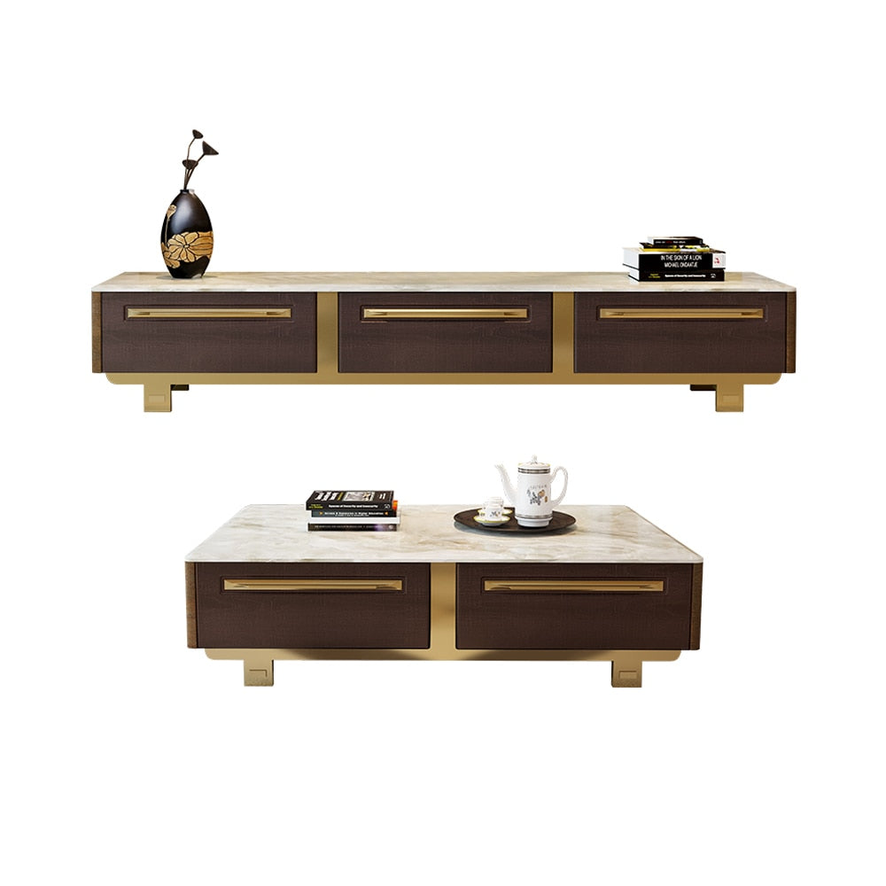 Luxurious Modern Stylish Marble Top Coffee Table and TV Stand - Lixra