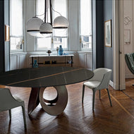 Italian Round Marble-Top Dining Table / Lixra
