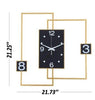 Dazzling Golden Finish Modern Designed Rectangular Shaped Metal Wall Clock - Lixra