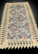 Embroidered Floral Design Beige Table Runner / Lixra