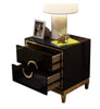 Glossy Golden Finish Wooden Construct Bedside Night Stand - Lixra