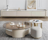 Impressive Sturdy Structured Wooden Coffee Table and TV Stand - Lixra