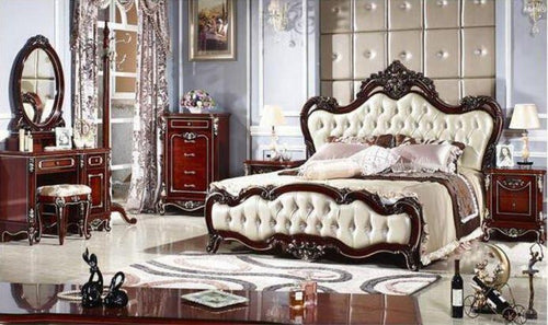 European Classical Design Leather Bed - Lixra