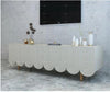 Fashionable White Finish U Shaped Wooden TV Cabinet - Lixra