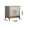 Glossy Golden Finish Wooden Construct Bedside Night Stand - Lixra