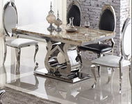 Ultimate Comfort Marble-Top Dining Table Set / Lixra