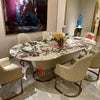Matte Finish Marble Top Dining Table Set - Lixra