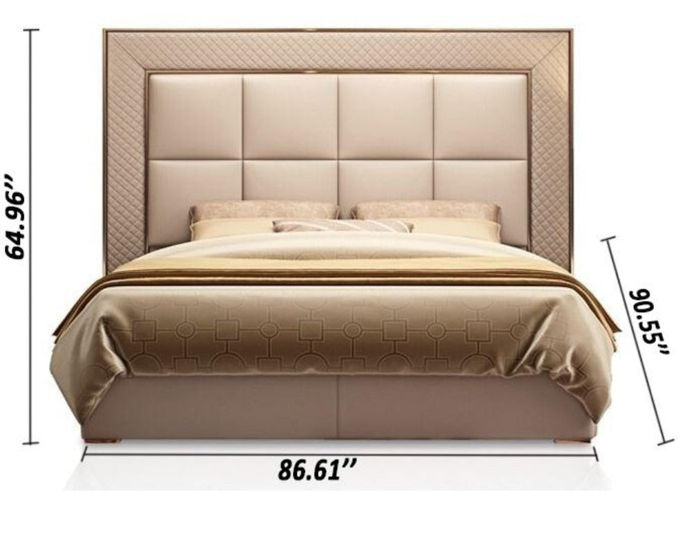 Italian Modern Aesthetic Designed Luxurious Leather Bed - Lixra