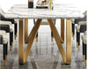 Extraordinary Rich Broad Pleasant Marble-Top Dining Table Set / Lixra