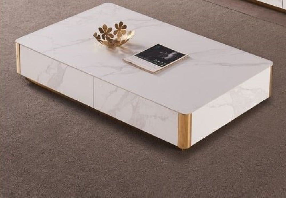 Contemporary Western Fusion Look Marble Coffee Table - Lixra