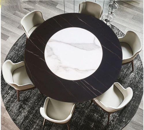 Intriguing Contemporary Design Marble-Top Dining Table Set / Lixra