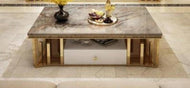 Modern Aesthetic Marble Rectangular Coffee Table / Lixra