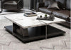 Rarified Esthetic Rustic Hand-Hewn Marble Top Coffee Table and TV Stand - Lixra