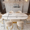 Modern Luxurious Shiny Marble-Top Sumptuous Dining Table Set - Lixra